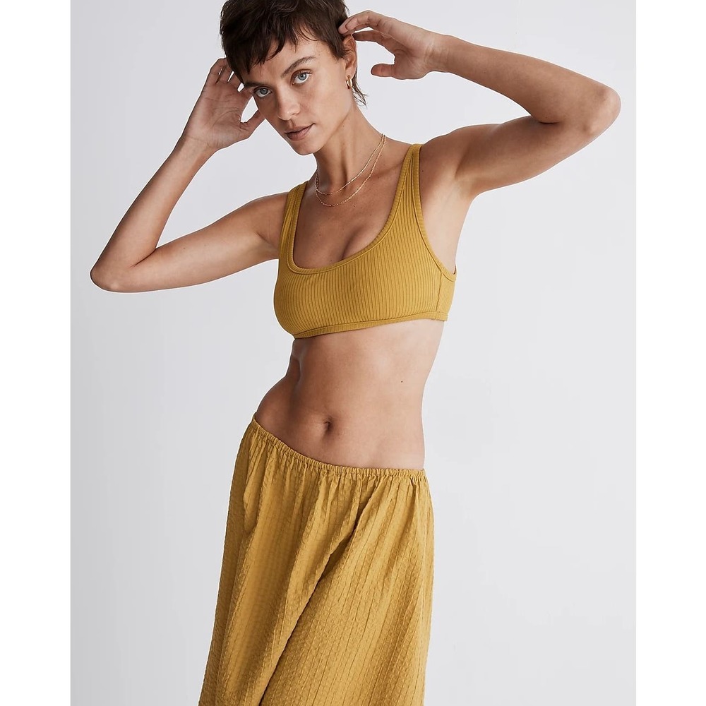 Madewell Second Wave Ribbed Pullover Bikini Top Size S